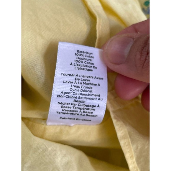 Talbots Dress Size S Yellow Smocked Voile Floral Fit & Flare Belted‎ Romantic - Picture 15 of 15